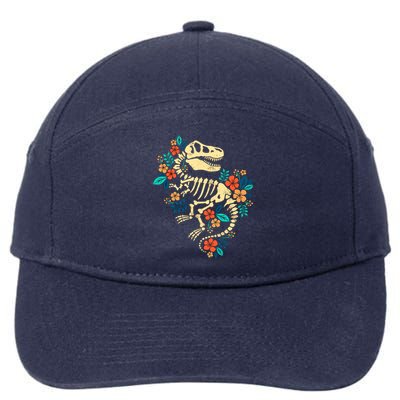 Trex Skeleton Dino Bones Paleontologist Fossil Dinosaur 7-Panel Snapback Hat