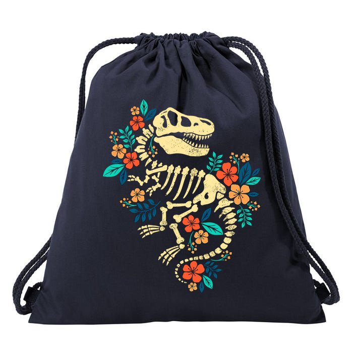 Trex Skeleton Dino Bones Paleontologist Fossil Dinosaur Drawstring Bag