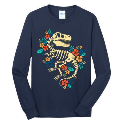 Trex Skeleton Dino Bones Paleontologist Fossil Dinosaur Tall Long Sleeve T-Shirt