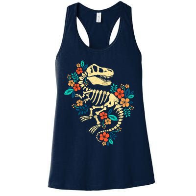 Trex Skeleton Dino Bones Paleontologist Fossil Dinosaur Womens Tank Top