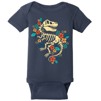 Trex Skeleton Dino Bones Paleontologist Fossil Dinosaur Baby Bodysuit