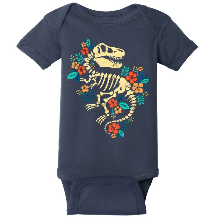 Trex Skeleton Dino Bones Paleontologist Fossil Dinosaur Baby Bodysuit