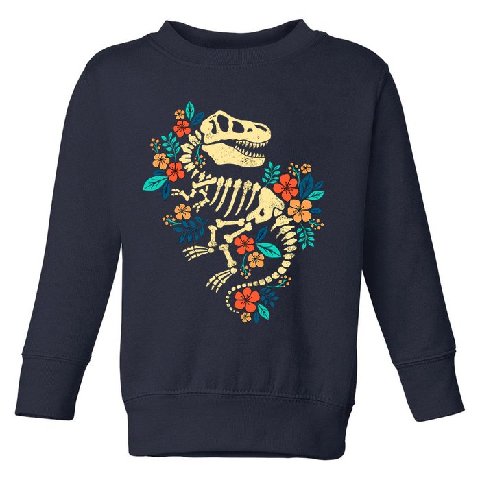 Trex Skeleton Dino Bones Paleontologist Fossil Dinosaur Toddler Sweatshirt
