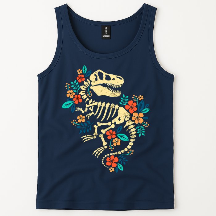 Trex Skeleton Dino Bones Paleontologist Fossil Dinosaur Tank Top