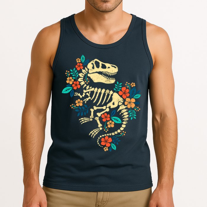 Trex Skeleton Dino Bones Paleontologist Fossil Dinosaur Tank Top