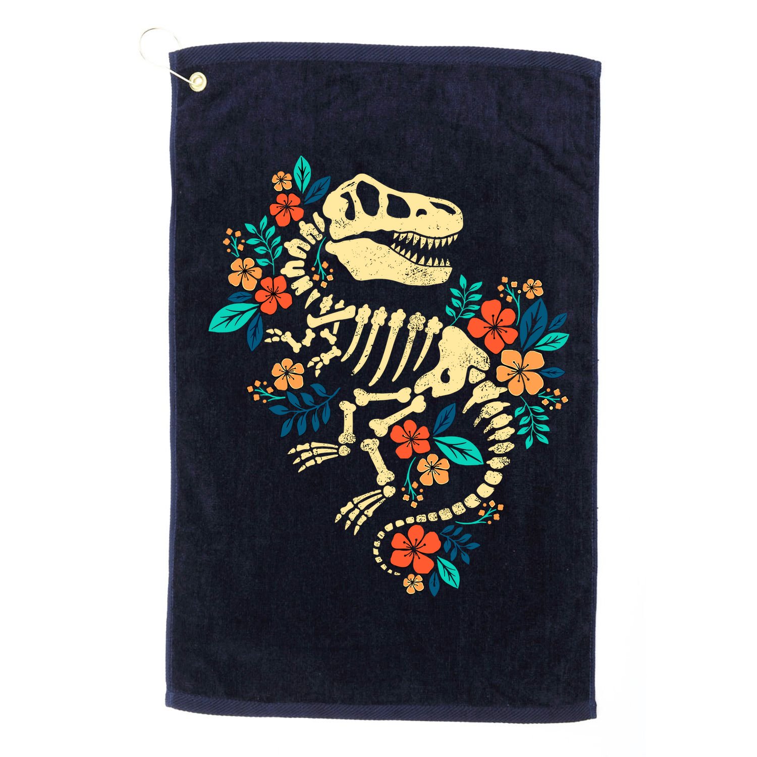 Trex Skeleton Dino Bones Paleontologist Fossil Dinosaur Golf Towel