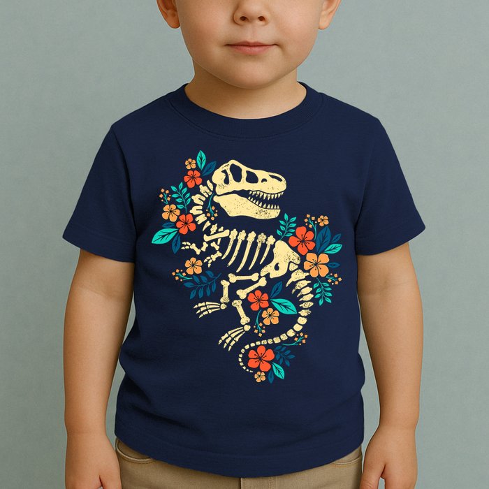 Trex Skeleton Dino Bones Paleontologist Fossil Dinosaur Toddler T-Shirt