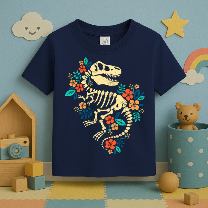 Trex Skeleton Dino Bones Paleontologist Fossil Dinosaur Toddler T-Shirt