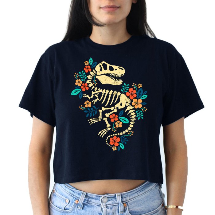 Trex Skeleton Dino Bones Paleontologist Fossil Dinosaur Crop Top