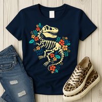 Trex Skeleton Dino Bones Paleontologist Fossil Dinosaur Womens T-Shirt