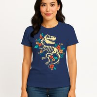Trex Skeleton Dino Bones Paleontologist Fossil Dinosaur Womens T-Shirt