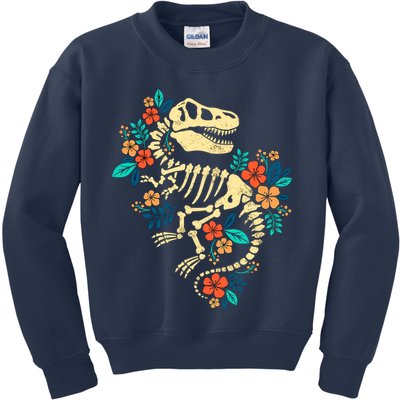 Trex Skeleton Dino Bones Paleontologist Fossil Dinosaur Kids Sweatshirt