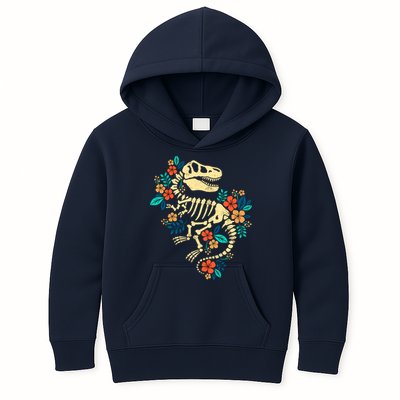 Trex Skeleton Dino Bones Paleontologist Fossil Dinosaur Kids Hoodie