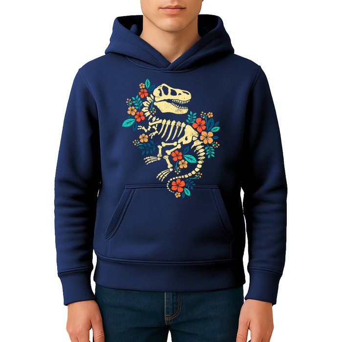 Trex Skeleton Dino Bones Paleontologist Fossil Dinosaur Kids Hoodie