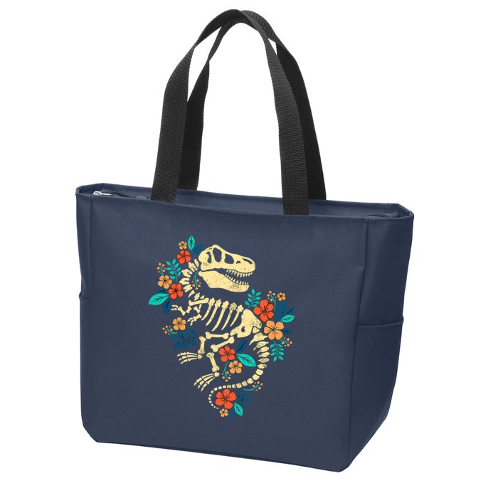 Trex Skeleton Dino Bones Paleontologist Fossil Dinosaur Zip Tote Bag