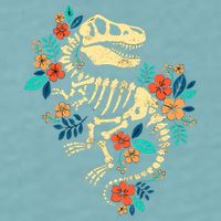 Trex Skeleton Dino Bones Paleontologist Fossil Dinosaur Sueded Cloud Jersey T-Shirt
