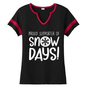 Teacher Snow Days Ladies Halftime Notch Neck Tee