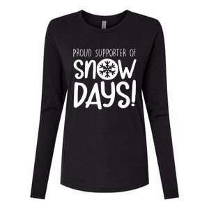 Teacher Snow Days Womens Cotton Relaxed Long Sleeve T-Shirt