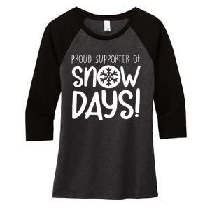 Teacher Snow Days Women's Tri-Blend 3/4-Sleeve Raglan Shirt