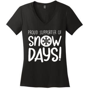 Teacher Snow Days Women's V-Neck T-Shirt