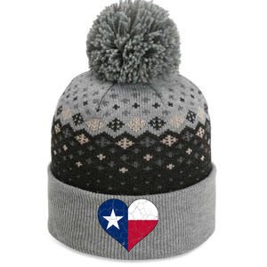 Texas Strong Distressed Heart The Baniff Cuffed Pom Beanie