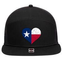 Texas Strong Distressed Heart 7 Panel Mesh Trucker Snapback Hat