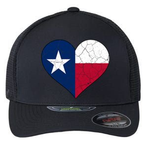 Texas Strong Distressed Heart Flexfit Unipanel Trucker Cap