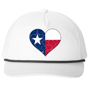 Texas Strong Distressed Heart Snapback Five-Panel Rope Hat