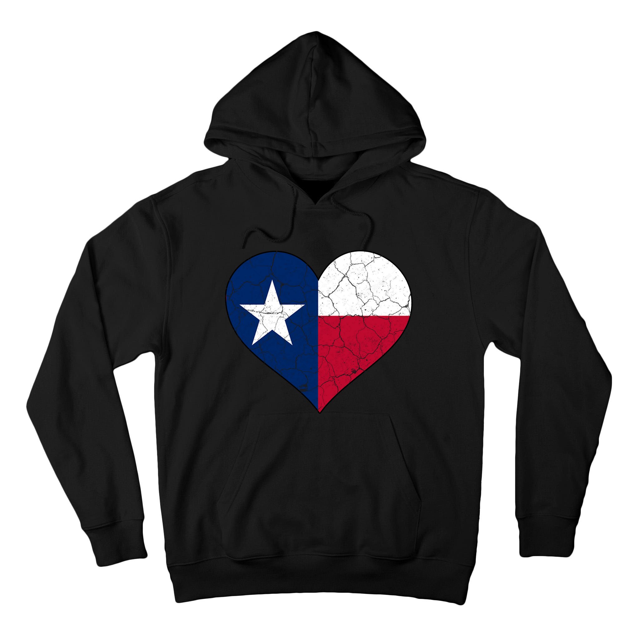 Texas Strong Distressed Heart Tall Hoodie