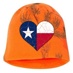 Texas Strong Distressed Heart Kati - Camo Knit Beanie