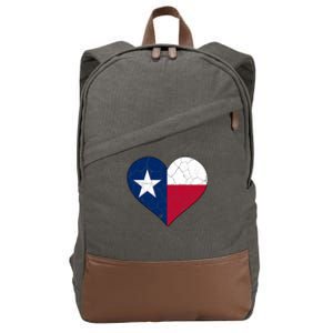 Texas Strong Distressed Heart Cotton Canvas Backpack