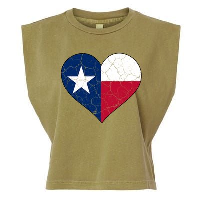 Texas Strong Distressed Heart Garment-Dyed Women's Muscle Tee