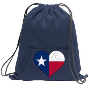 Texas Strong Distressed Heart Sweatshirt Cinch Pack Bag