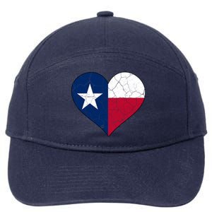 Texas Strong Distressed Heart 7-Panel Snapback Hat