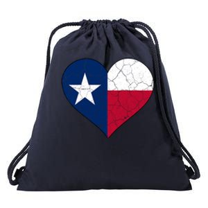 Texas Strong Distressed Heart Drawstring Bag