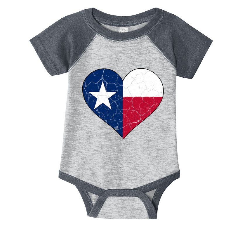 Texas Strong Distressed Heart Infant Baby Jersey Bodysuit