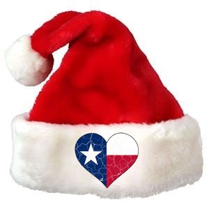 Texas Strong Distressed Heart Premium Christmas Santa Hat