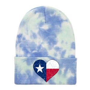 Texas Strong Distressed Heart Tie Dye 12in Knit Beanie