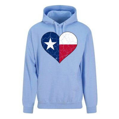 Texas Strong Distressed Heart Unisex Surf Hoodie