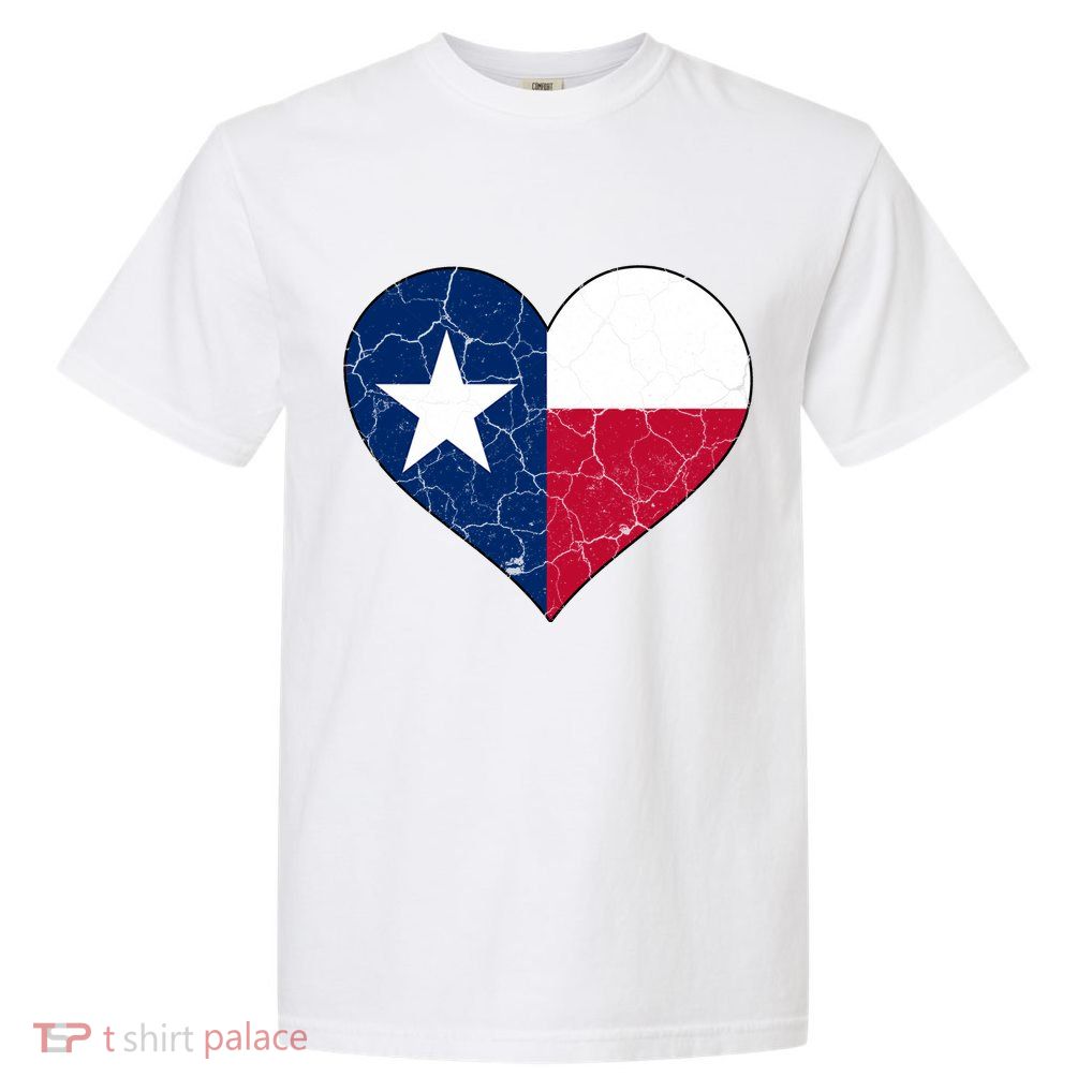 Texas Strong Distressed Heart Garment-Dyed Heavyweight T-Shirt