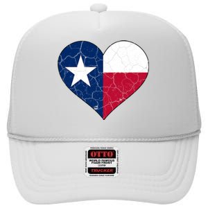 Texas Strong Distressed Heart High Crown Mesh Back Trucker Hat