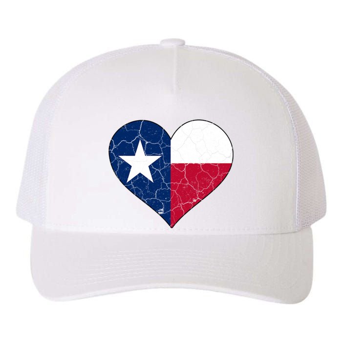 Texas Strong Distressed Heart Yupoong Adult 5-Panel Trucker Hat