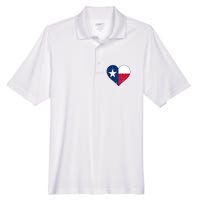 Texas Strong Distressed Heart Men's Origin Performance Piqué Polo