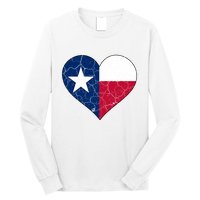 Texas Strong Distressed Heart Long Sleeve Shirt