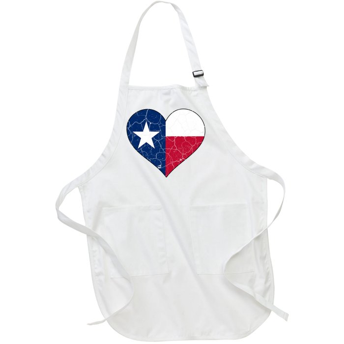 Texas Strong Distressed Heart Full-Length Apron With Pockets