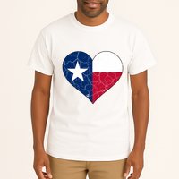 Texas Strong Distressed Heart Tall T-Shirt