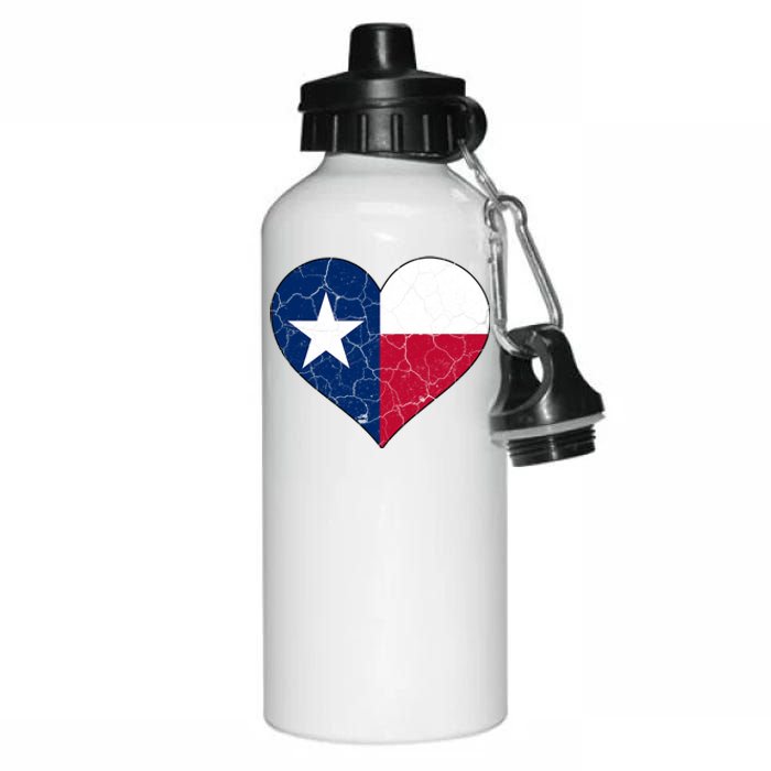 Texas Strong Distressed Heart Aluminum Water Bottle