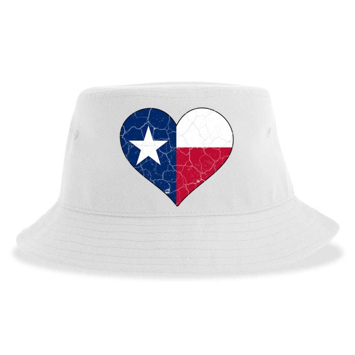 Texas Strong Distressed Heart Sustainable Bucket Hat