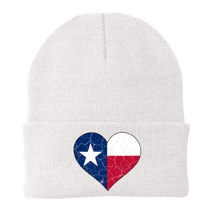 Texas Strong Distressed Heart Knit Cap Winter Beanie