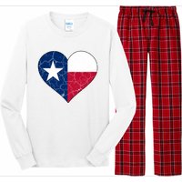 Texas Strong Distressed Heart Long Sleeve Pajama Set